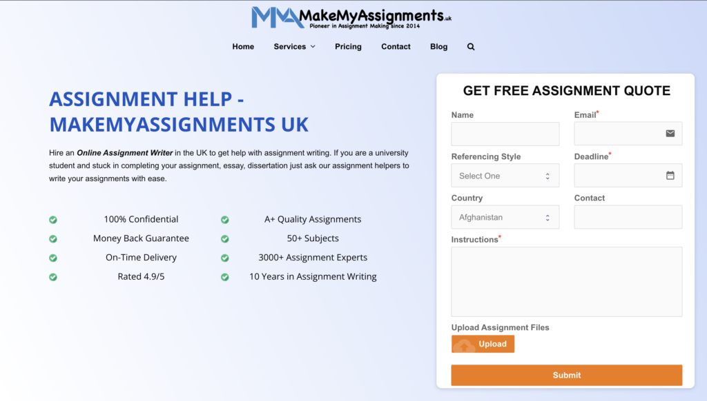 makemyassignments.uk - Assignment Help Service of UK